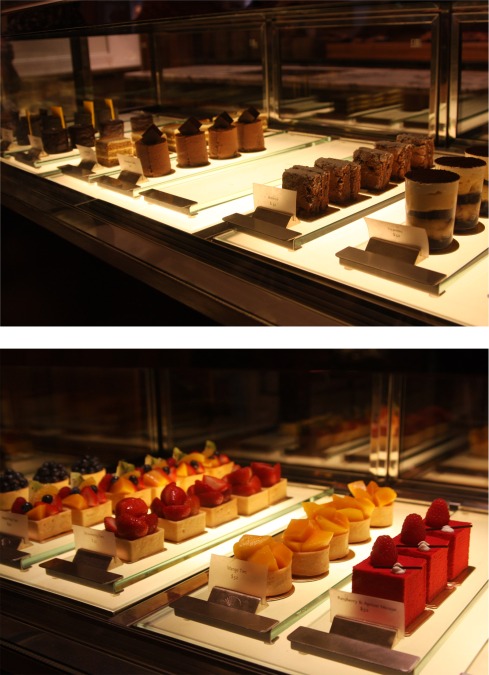 DROOL: they separated the counters with fruit versus chocolate cakes